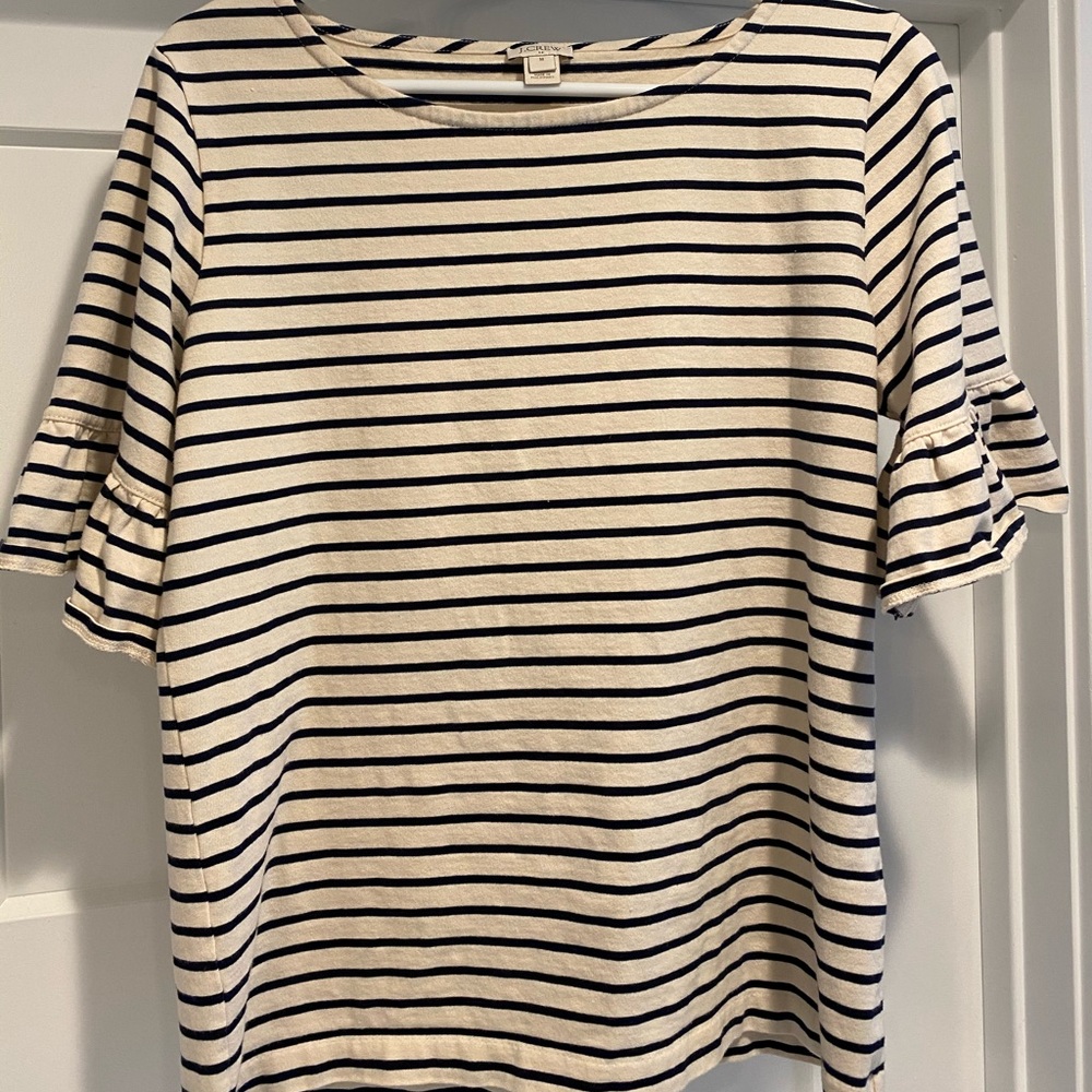J. Crew Ruffle sleeve shirt.